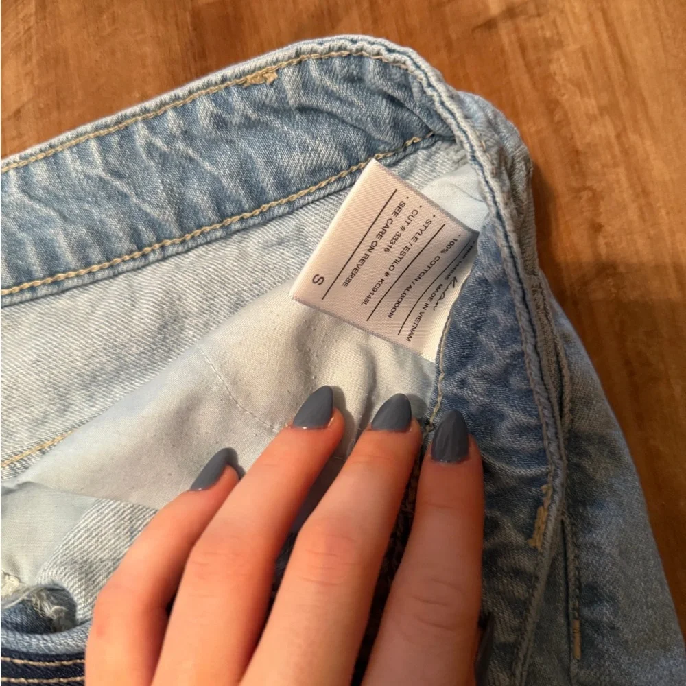 KanCan Light Blue Distressed Denim Shorts - Picture 3 of 3